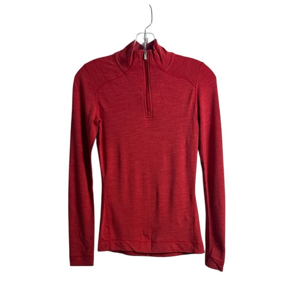 Smartwool Women's Classic Thermal Merino Base Layer 1/4 Zip Orange Red XS - Picture 1 of 10
